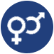 gender symbols icon for adult co-ed san antonio mushball leagues